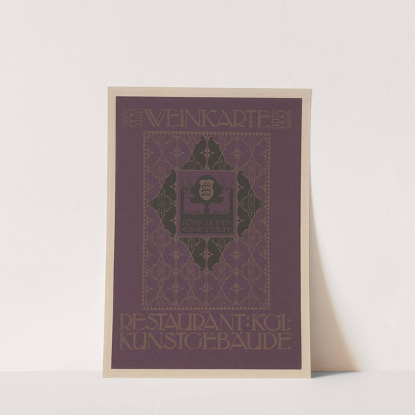 Titelblatt der Weinkarte Restaurant Kgl. Kunstgebäude zu Stuttgart (ca. 1913 - 1918) by Johann Vincenz Cissarz