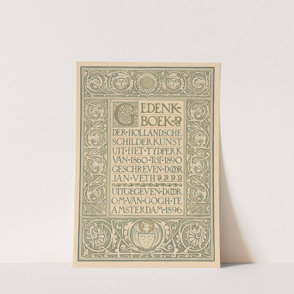 Titelpagina van Gedenkboek der Hollandsche schilderkunst uit het tydperk van 1860 tot 1890 by Antoon Derkinderen