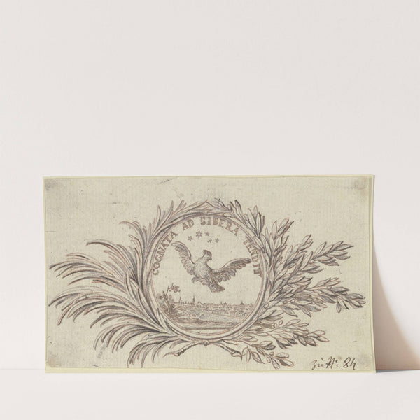 Titelvignette zu den Nouveaux Mémoires de Berlin (unter Verwendung von Leibniz’ Akademiesiegel der Kurfürstlich Brandenburgischen Sozietät der Wissenschaften) (ca. 1772) by Daniel Nikolaus Chodowiecki