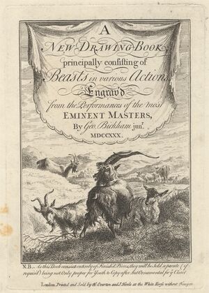 Title page for a ‘New Drawing Book principally consisting of Beasts in various Actions’