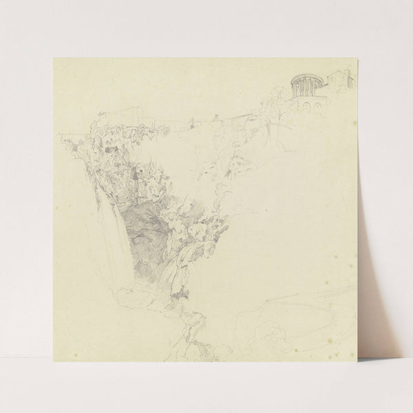 Tivoli mit dem Tempel der Vesta in starker Untersicht by Carl Morgenstern