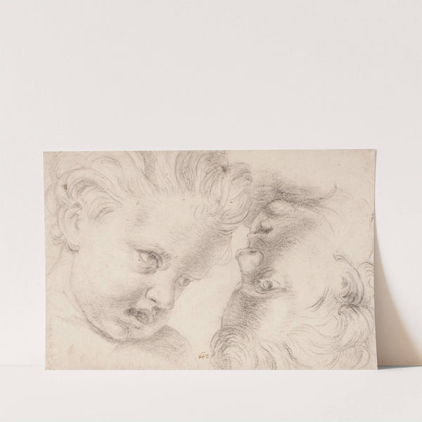 To barnehoveder by Hendrik Krock