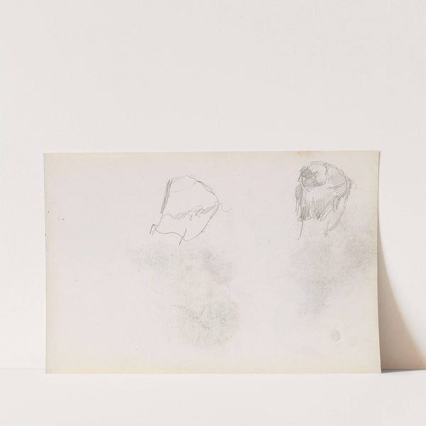 To riss av et kvinnehode bakfra by Signe Scheel