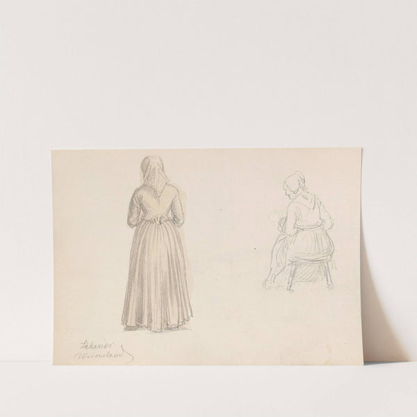 To ryggvendte kvinnefigurer, Likenäs (1852) by Adolph Tidemand