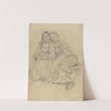 To sittende bunadskledde jenter (1869) by Adolph Tidemand