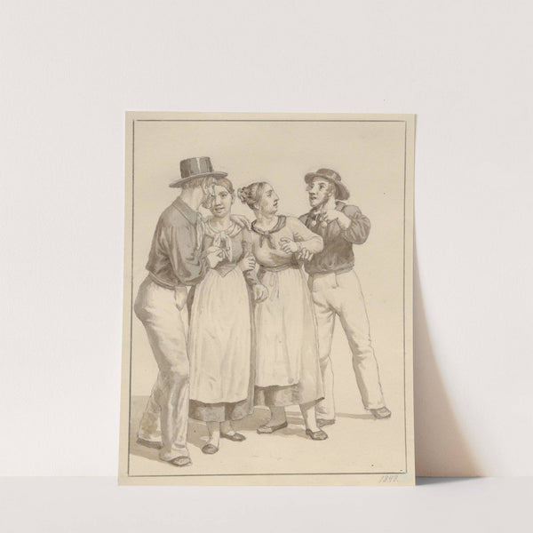 To sømænd gør kur til et par piger (1848) by Christoffer Wilhelm Eckersberg