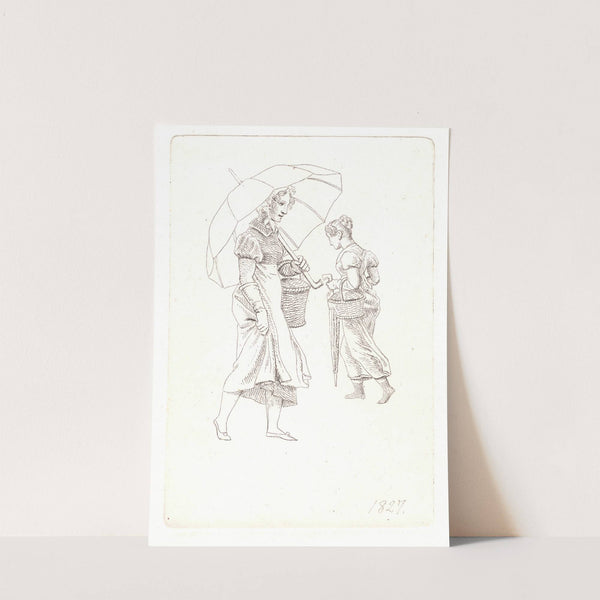 To tjenestepiger i regnvejr (1827) by Christoffer Wilhelm Eckersberg