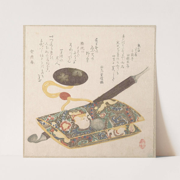 Tobacco Pouch and Pipe (1813) by Kubo Shunman