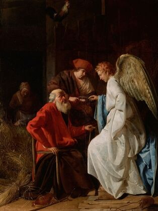 Tobias and the Angel Curing Tobit of Blindness
