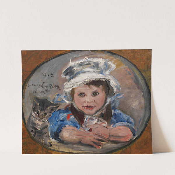 Tochter Wilhelmine mit Katze Mizelonde (1912) by Lovis Corinth