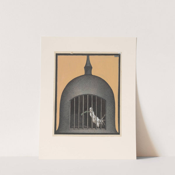 Jongen rent zijn hoed achterna in een landschap (1914) by Nelly Spoor