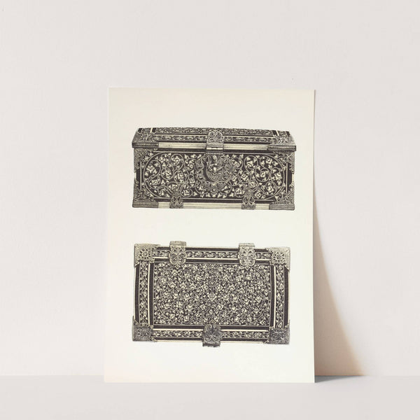 Toilet-Box in Ebony, inlaid with Ivory, and mounted with Silver, Oriental Work by John Charles Robinson