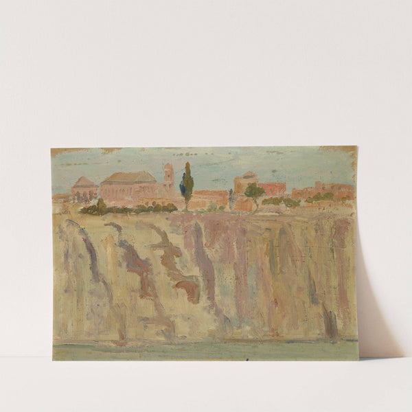 Toledo über dem Felsufer des Tajo by Ernst Schiess