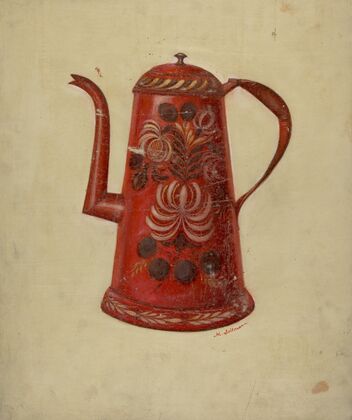 Toleware Coffee Pot