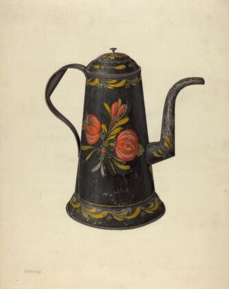 Toleware Coffee Pot