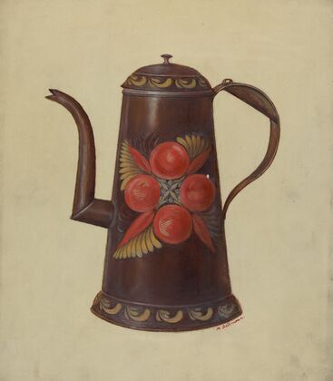 Toleware Tin Coffee Pot