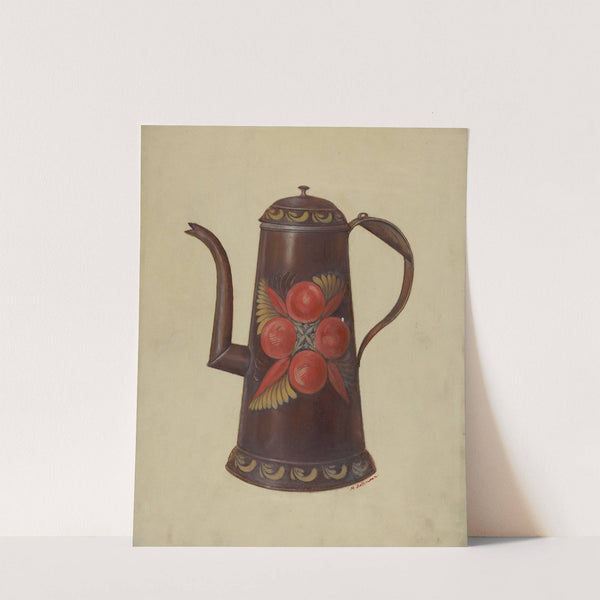 Toleware Tin Coffee Pot by Max Soltmann