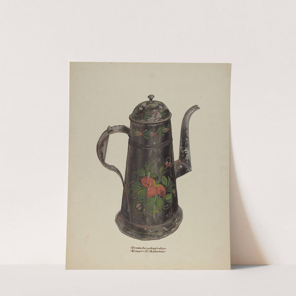 Toleware Tin Coffee Pot by Elmer G. Anderson