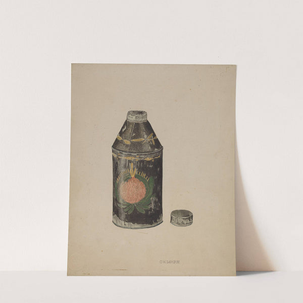 Toleware Tin Tea Caddy by Clarence W. Dawson