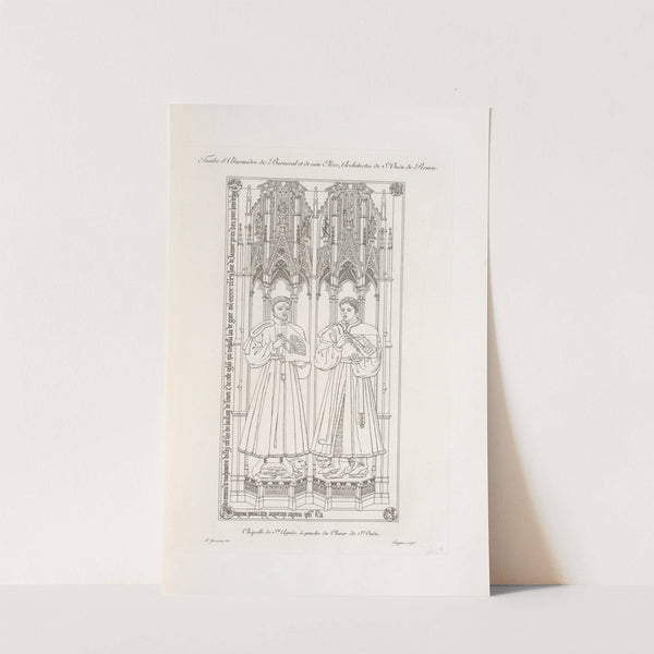 Tombe d'Alexandre de Berneval et de son élève, architectes de St. Ouën de Rouen. Chapelle de Ste. Agnès, à gauche du chœur de St. Ouën. by Nicolas Xavier Willemin