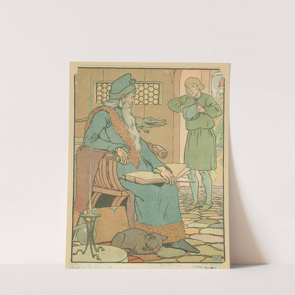 Tom’s father begs Merlin the magician to give his wife a child (1922) by Leonard Leslie Brooke