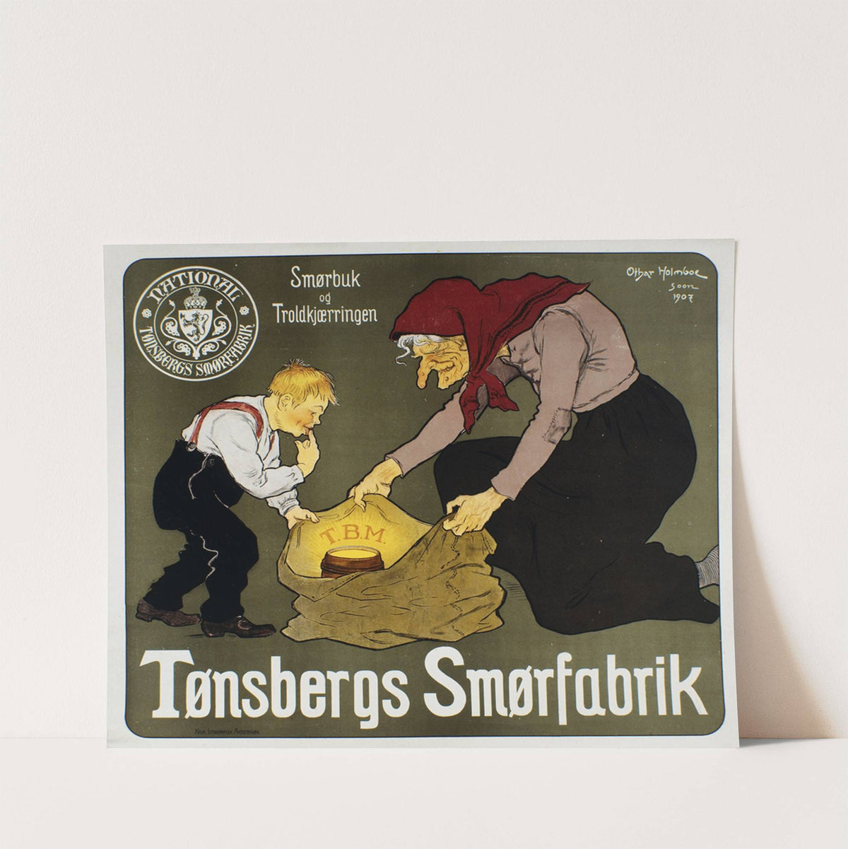 Tønsbergs Smørfabrik – Smørbuk og Troldkjærringen (1907) by Othar Holmboe