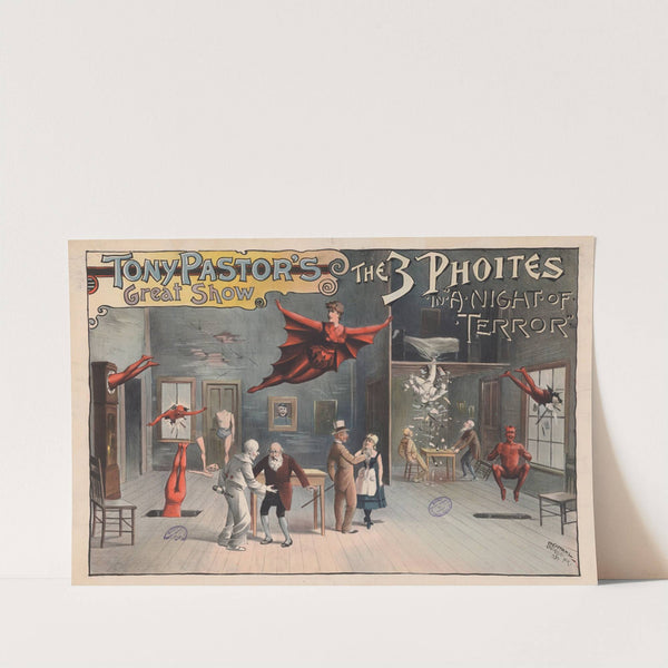 Tony Pastor’s great show – The 3 Phoites in ‘A night of terror’ (1895) by Central Litho + Eng Co