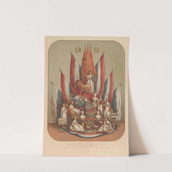 Tooneelmatig-allegorische hulde aan de gedenkwaardige Omwenteling in November 1813 (1863) by Christianus Hendricus Hein