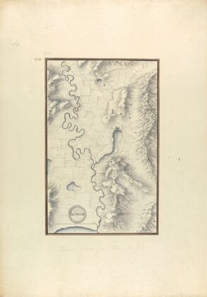 Topographical Map of the Course of the Meander River (Ancient Maender River, Now Menderes River)