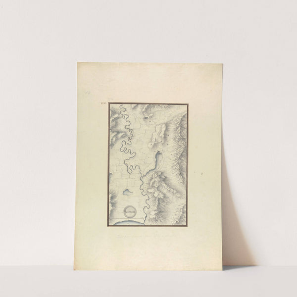 Topographical Map of the Course of the Meander River (Ancient Maender River, Now Menderes River) by Giovanni Battista Borra