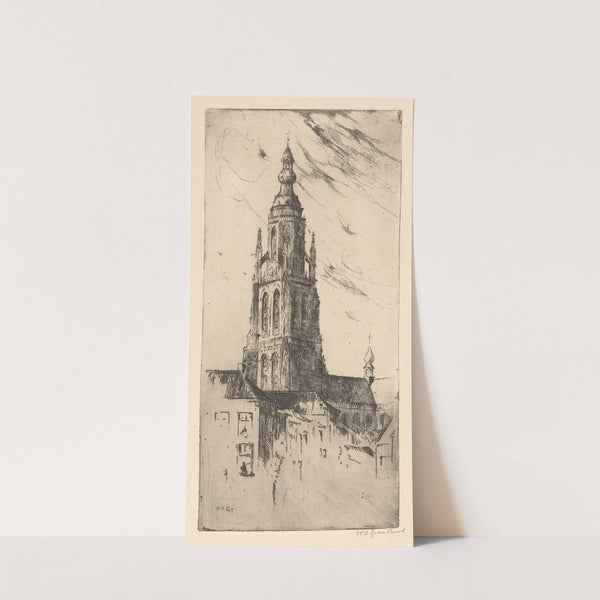 Toren van de Grote Kerk in Breda (1888-1934) by Willem Adrianus Grondhout