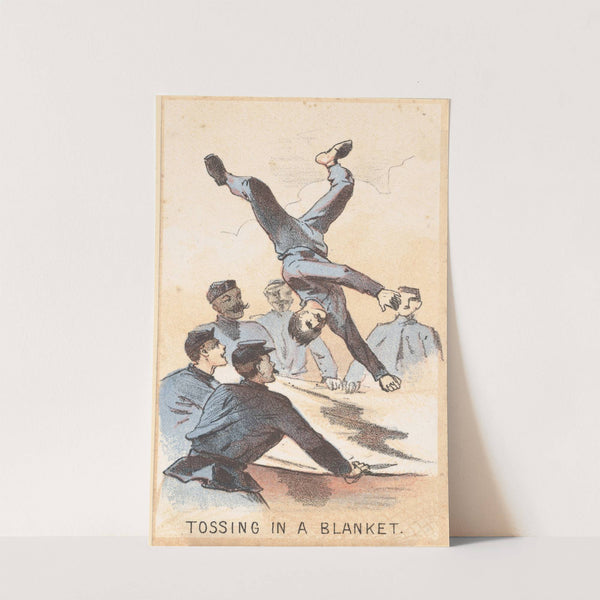 Tossing in a Blanket (1864) by Winslow Homer