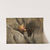 Totenkopfschmetterling mit Pilz auf weißem Tuch by Wilhelm Leibl