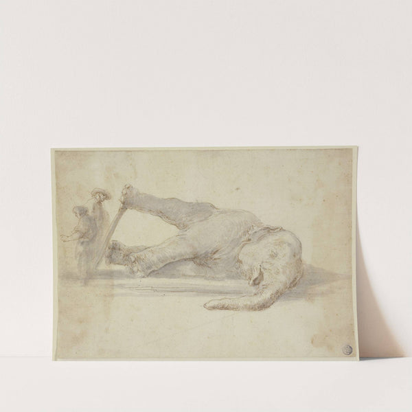 Toter Elefant und zwei Figuren by Stefano Della Bella