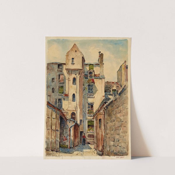 Tour ou la logette dite de Calvin (ancien collège de Fortet) vue de la place du Panthéon (1909) by Georges-Henri Manesse