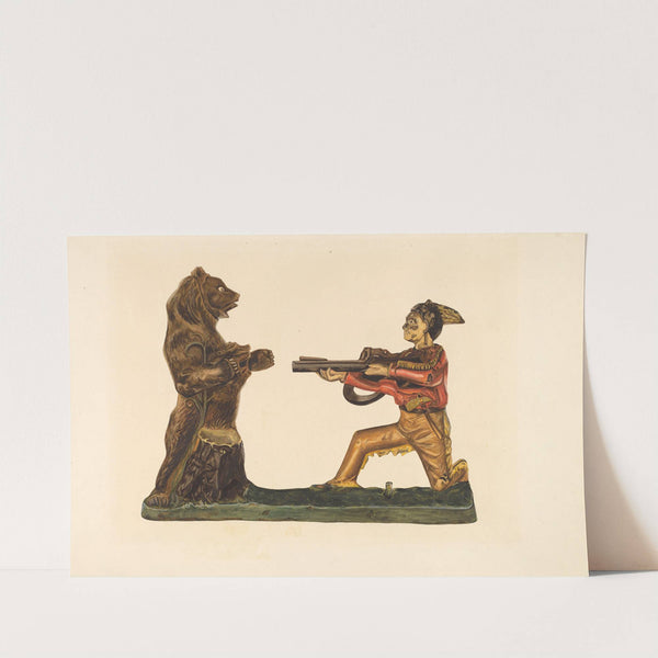 Toy Bank - Hunter Shooting Bear by Einar Heiberg