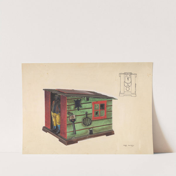 Toy bank - Man in a Cabin by Chris Makrenos