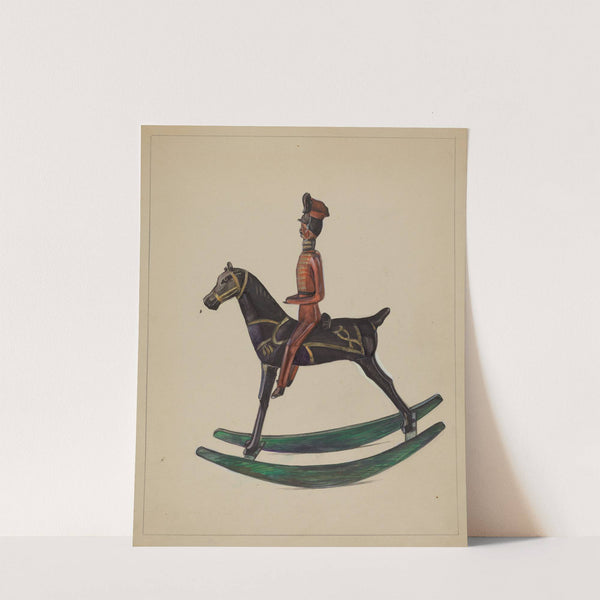 Toy Rocking Horse and Rider by Mina Lowry