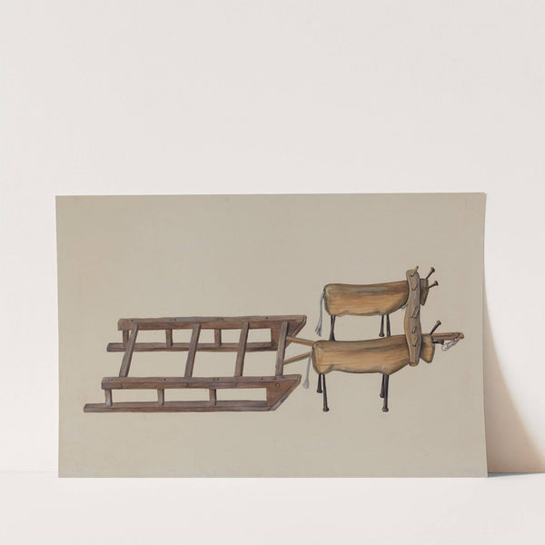 Toy Sledge and Oxen by William Kerby
