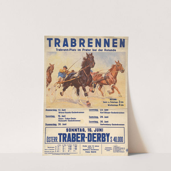 Trabrennen am Trabrennplatz-Platz im Prater bei der Rotunde (1934) by Ludwig Koch