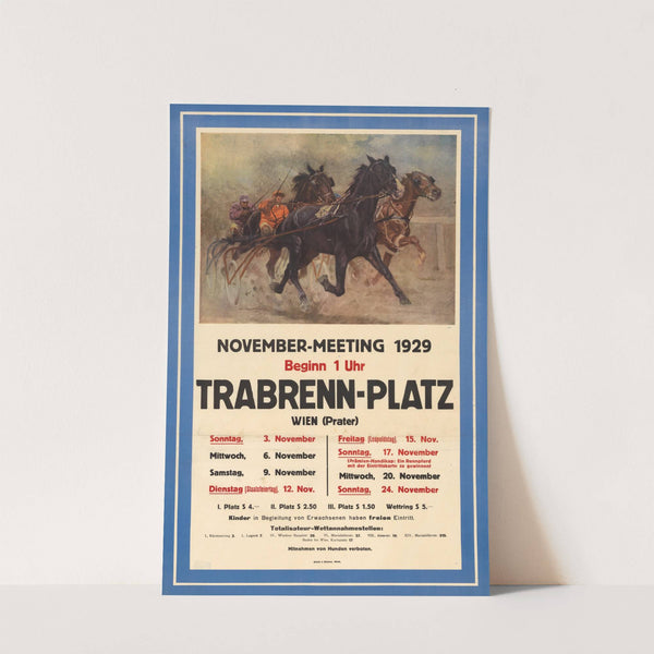 Trabrennen im Prater – November-Meeting 1929 (1929) by Ludwig Koch