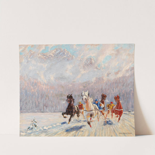 Trabrennen im Winter by Franz Hienl-Merre