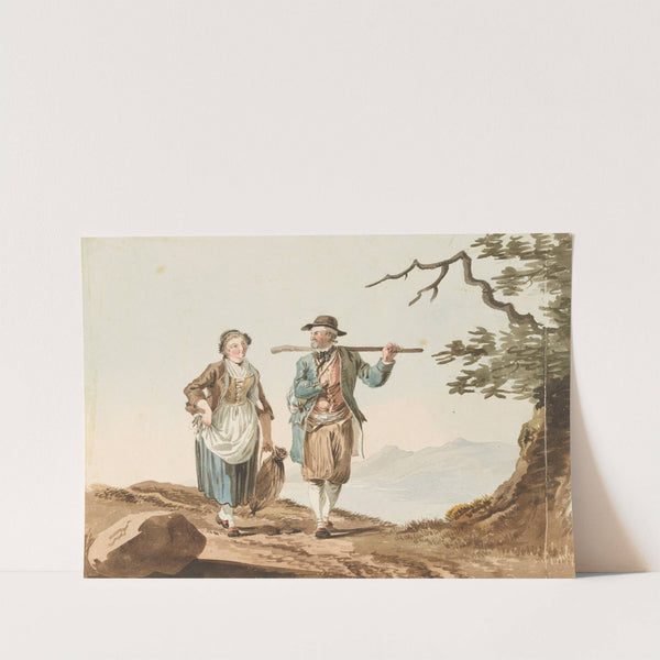 Trachtenpaar am Murtensee by Johann Karl Müllener
