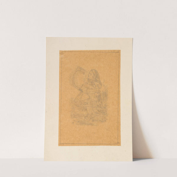 Tracing of Alice trying to play croquet with flamingo and hedgehog by Sir John Tenniel