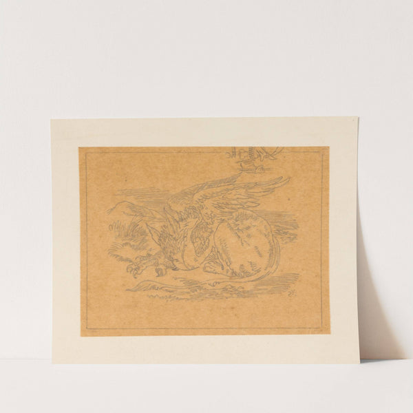 Tracing of the Gryphon asleep by Sir John Tenniel