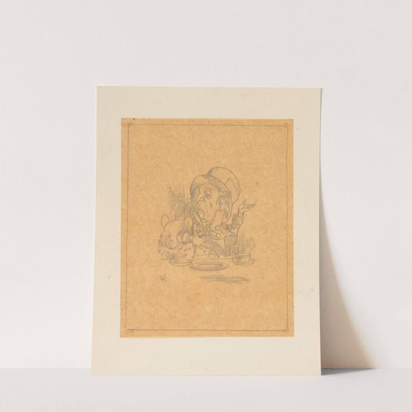 Tracing of the Hatter engaging in rhetoric by Sir John Tenniel