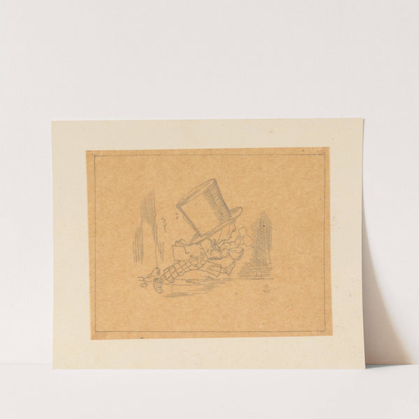 Tracing of the Hatter running by Sir John Tenniel