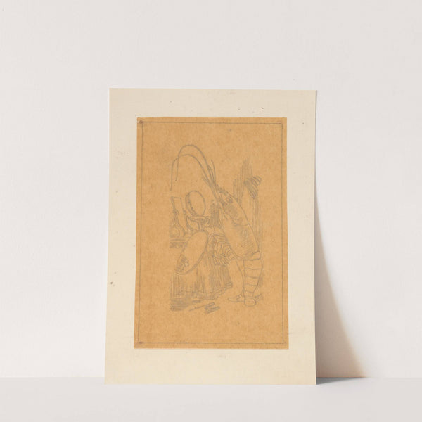 Tracing of the Lobster primping before a mirror by Sir John Tenniel