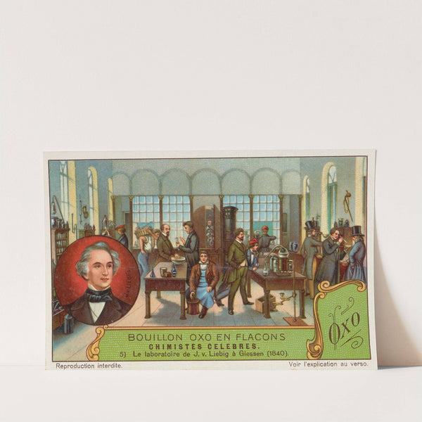 Trade card for Bouillon Oxo en Flacons with Justus von Liebig in Giessen in 1840 by Liebig's Extract of Meat Company