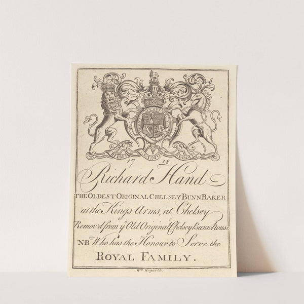 Trade Sheet for; Richard Hand, The Oldest Original Chelsey Bunn Baker at the King's Arms Chelsey by William Hogarth